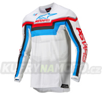 dres TECHSTAR QUADRO, ALPINESTARS (bílá/modrá neon/červená)