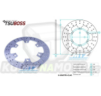 Kotouč brzdový (260/130/6D) - Kawasaki EL250 Eliminator / 87-96+EL250F / 96-03+ZX400 / 85-87+GPZ400 Uni trak / 85 +GPZ750 / 83-85+GPZ1000 / 86-89
