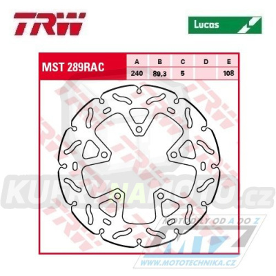 Kotouč brzdový TRW MST289RAC (240/89/5D) - zubatý design - KTM Superduke1290GT / 13-19 + Superduke1290R