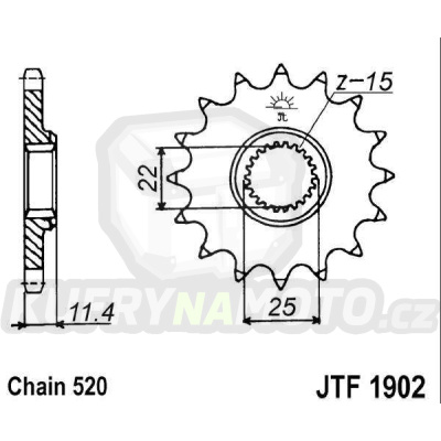 Řetězové kolečko JT JTF 1902-15 15 zubů, 520