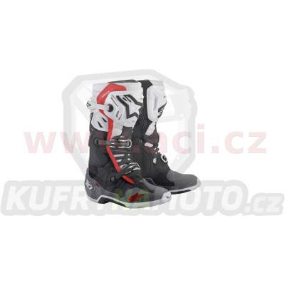 boty TECH 10 SUPERVENTED, ALPINESTARS, perforované (černá/bílá/šedá/červená)