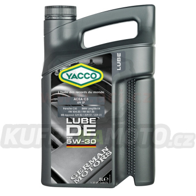 Motorový olej YACCO LUBE DE 5W30, 5 L
