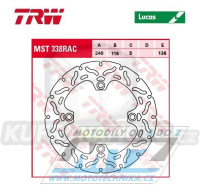 Kotouč brzdový TRW MST338RAC (240/116/4D) - zubatý design - Honda CB600F Hornet + CB650F+CB500F+CB500X + CBF500+CBF600N+CBF600S+CBF1000+CBF1000F + CBR500R+CBR600F