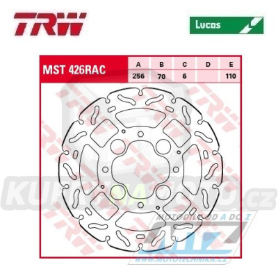 Kotouč brzdový TRW MST426 (256/70/4D) - zubatý desing - Honda VFR800 / 06-13 + VFR800 Crossrunner / 11-14 + CB1000 / 08-16