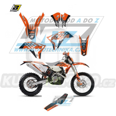 Polepy s potahem sedla (sada polepů a potah sedla Dream) - KTM EXC / 08-11 + SX+SXF / 07-10 - typ polepů Dream4
