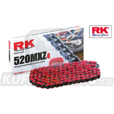 Řetěz RK 520 MXZ4 (114čl) - netěsněný/ bezkroužkový (červený)