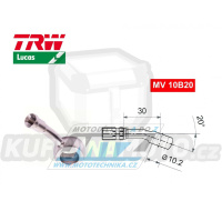 Koncovka brzdové hadice TRW VarioFlex MV10B20 (banjo 10mm zahnuté 20°) - materiál nerez