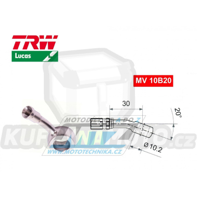 Koncovka brzdové hadice TRW VarioFlex MV10B20 (banjo 10mm zahnuté 20°) - materiál nerez