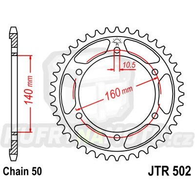 Řetězová rozeta JT JTR 502-45 45 zubů, 530 - akce