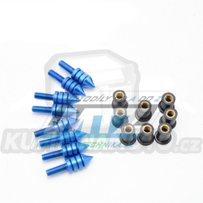 Šrouby a matice pro montáž plexi štítu M5x15mm (sada 8ks) - modré