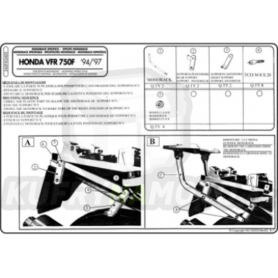 Kit pro montážní sada – nosič kufru Kappa Honda VFR 750 F 1994 – 1997 K1652-K2420