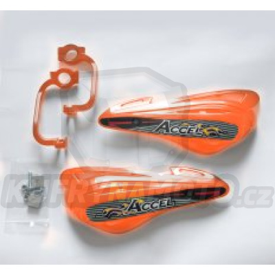 ACCEL kryty ruk páček (blastry) s držákem hliníkovým MX (22+28MM) (ALU-oranžová, plast-oranžová)