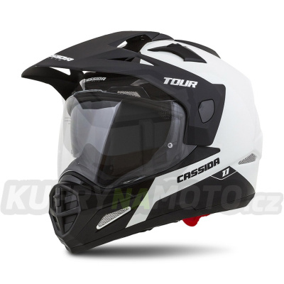 přilba Tour 1.1 Dual, CASSIDA (bílá/černá/černý matný kšilt, plexi s přípravou pro Pinlock)