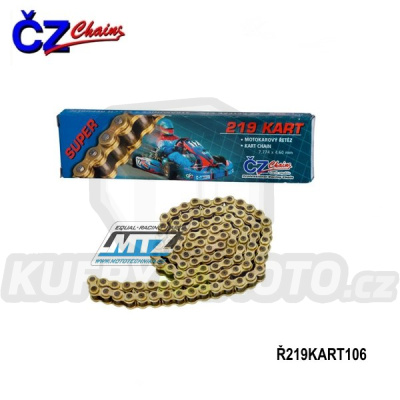 Řetěz ČZ 219 KART (106čl) - netěsněný/ bezkroužkový (zlatý)