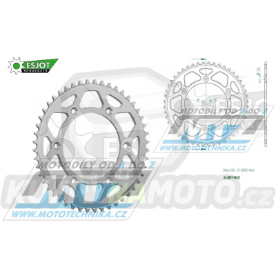 Rozeta řetězová (převodník) Dural 0897-48zubů ESJOT 51-32065-48 - barva stříbrná - KTM 125SX+ 250SXF+360EXC+400EXCF+300XC+450XCF+440MX+790 Adventure+620 EGS+690 Duke+125LC2 +350LC4+525SMR+690SMC + Husaberg TE250+FC350+FE450+FS450+ FX450 + Husqvarna F
