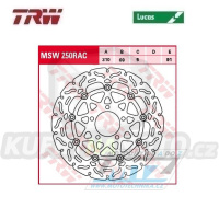 Kotouč brzdový plovoucí TRW MSW250RAC (310/69/5D) - zubatý design - Suzuki DL650V-Strom / 04-07+DL1000V-Strom / 02-09+SV1000 / 03-08 + Kawasaki KLV1000 / 04-06