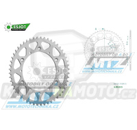Rozeta řetězová (převodník) Dural 0853-52zubů ESJOT 51-32003-52 - barva stříbrná - Yamaha YZ100+YZ125+YZ250 +YZ465+YZ490+DT200R+ SR500+IT175+IT200+IT250+IT400+IT465+IT490+TT350 + WR125 +WR250+WR400+WR500+YFM350X Warrior+YFM660R Raptor + Kreidler 170