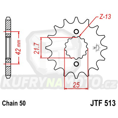 Řetězové kolečko JT JTF 513-13 13 zubů, 530