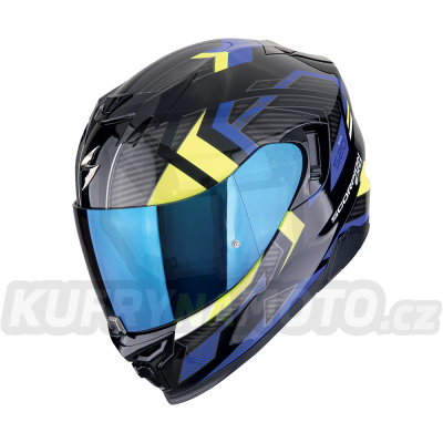 Moto přilba SCORPION EXO-520 EVO AIR SENSUS černo/modro/fluo žlutá