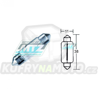 Sufitová žárovka C10W 6V 10W SV8,5 (11x38mm)