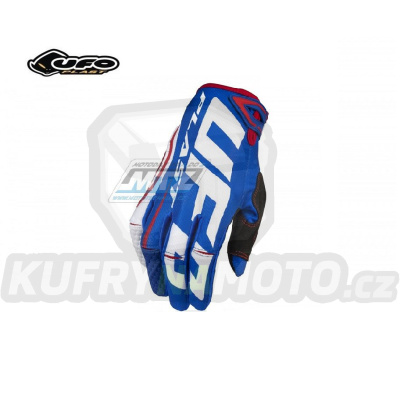 Rukavice motokros UFO BLAZE - modro-bílo-červené - velikost XL