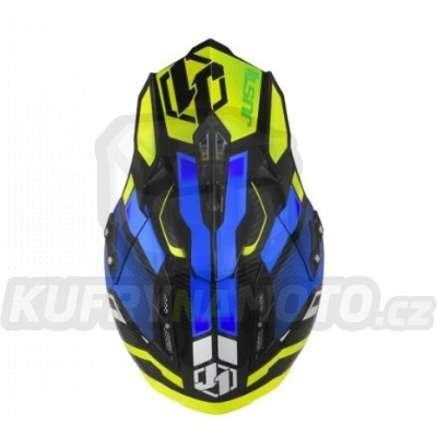 Kšilt JUST1 J12 VECTOR fluo žluto/modro/carbon