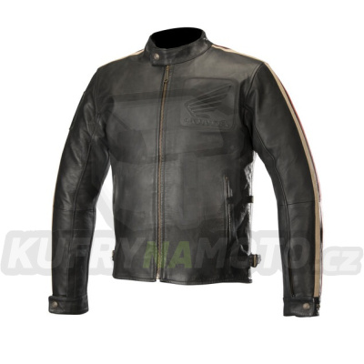 bunda CHARLIE HONDA kolekce, ALPINESTARS (černá/krémová/červená)