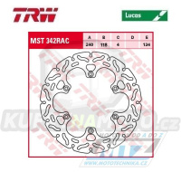Kotouč brzdový TRW MST342RAC (240/118/6D) - zubatý desing - Suzuki RM125 / 99-11+RM250 / 99-12 + RMX250 / 89-00