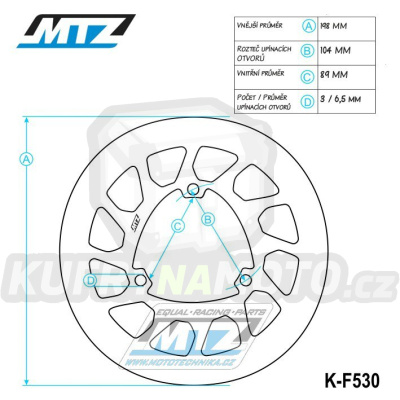 Kotouč brzdový MTZ Wave - KTM 60SX / 97-99 + 65SX / 00-03 (zubatý design)