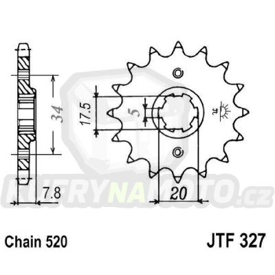 Řetězové kolečko JT JTF 327-14 14 zubů, 520