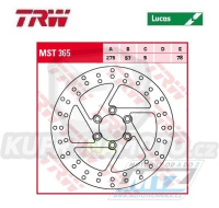 Kotouč brzdový TRW MST365 (275/57/6D) - Suzuki VS1400 Intruder / 87-04