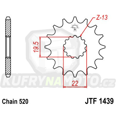 Řetězové kolečko JT JTF 1439-14 14 zubů, 520