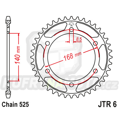Řetězová rozeta JT JTR 6-47 47 zubů, 525