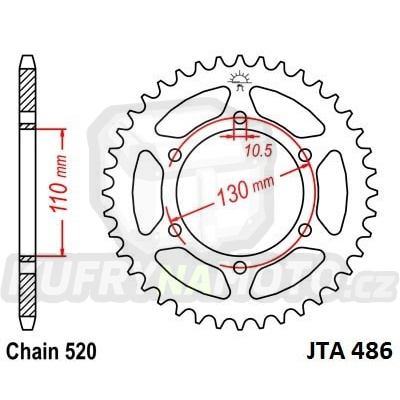 Rozeta PBR 45 zubů 486-45-PBRR504-45- výprodej