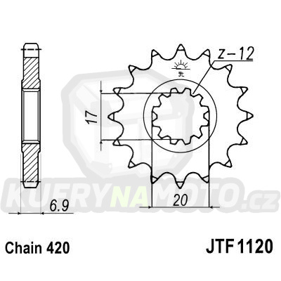 Řetězové kolečko JT JTF 1120-13 13 zubů, 420
