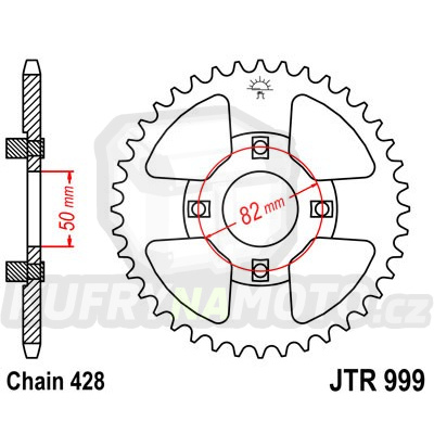 Řetězová rozeta JT JTR 999-42 42 zubů, 428