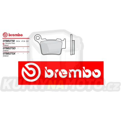 Brzdové destičky Brembo KTM 450 XC-F 450 r.v. Od 08 -  CC směs Zadní