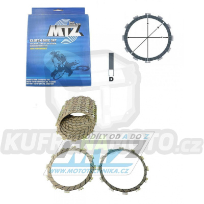 Lamely spojkové třecí (s obložením) MTZ 888-D5634-11 - KTM Adventure 950 + Superenduro 950R + Supermoto 950+950R + Adventure 990+990R+990S + SMR990 Supermoto R + SMT990 Supermoto T + Superduke 990+990R