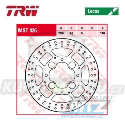 Kotouč brzdový TRW MST426 (256/70/4D) - Honda VFR800 / 06-13 + VFR800 Crossrunner / 11-14 + CB1000 / 08-16