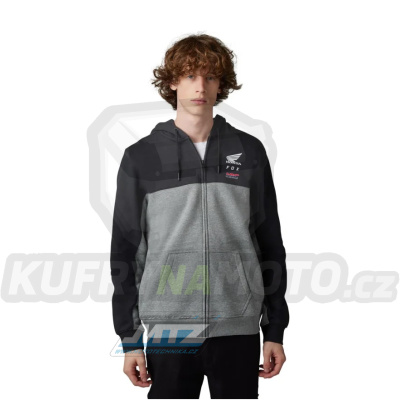 Mikina pánská Fox X Honda Zip Fleece - černo-šedá (velikost M)
