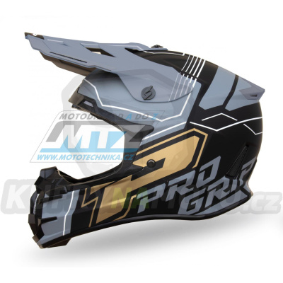Přilba Progrip 3080 ABS - black/grey/gold matt - velikost M
