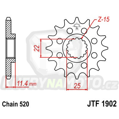 Řetězové kolečko JT JTF 1902-12 12 zubů, 520