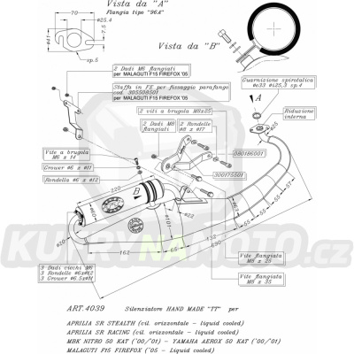 Výfuk Leo Vince Yamaha AEROX 50 KAT 2000 - 2001 HAND MADE TT LVKN1121-4039