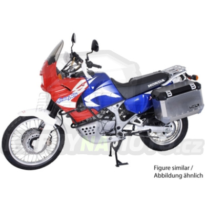 Sada TraX Adventure 45 a 37 stříbrné boční kufry a nosič držák boční kufry SW Motech Honda XRV 750 Africa Twin 1992 - 2003 RD07 KFT.01.079.50000/S-BC.15705