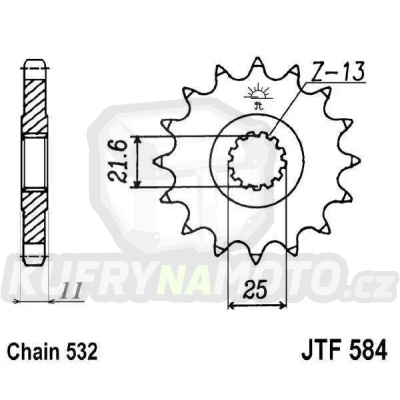 Řetězové kolečko JT JTF 584-16 16 zubů