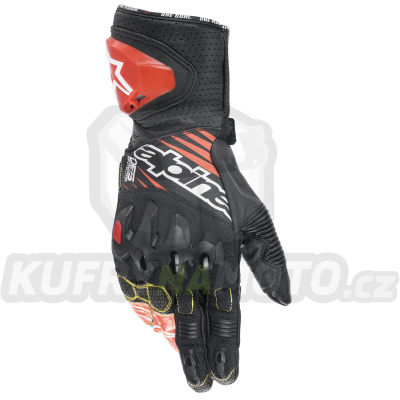 rukavice GP TECH 2, ALPINESTARS (černá/bílá/červená fluo) 2024
