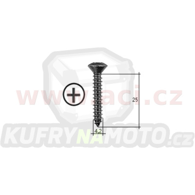 samořezný křížový vrut černý pozink Fe (sada 20 ks) (4,2 mm, 25 mm)