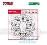Kotouč brzdový plovoucí TRW MSW240RAC-SP (310/94/6D) - zubatý design - Honda CBR600RR / 03-16 + CB1000R / 08-16 + CBR1000RR Fireblade / 04-05 + CB1300