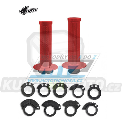 Rukojeti/Gripy UFO LOCK-ON Grips (ODI) včetně 9 nástavců - červené