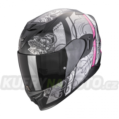 Moto přilba SCORPION EXO-520 EVO AIR FASTA matná černo/stříbrno/růžová